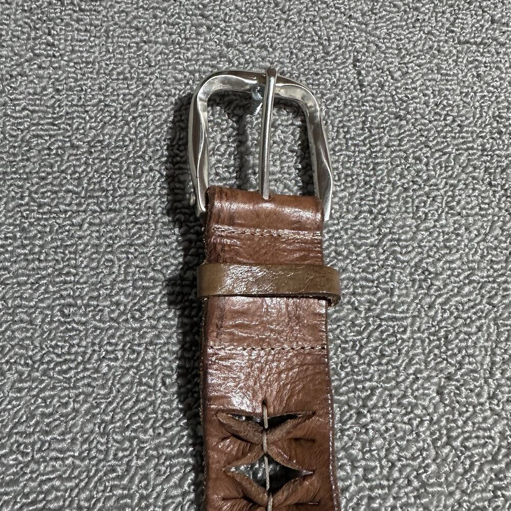SUZI ROHER Brown Leather Braided Silver Buckle Women M /L 40” - Picture 5 of 5